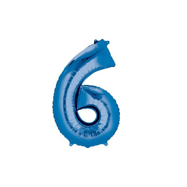 Number 6 balloon - Blue