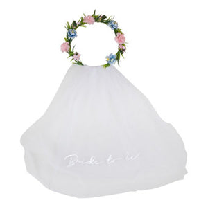 Flower crown bride-to-be veil