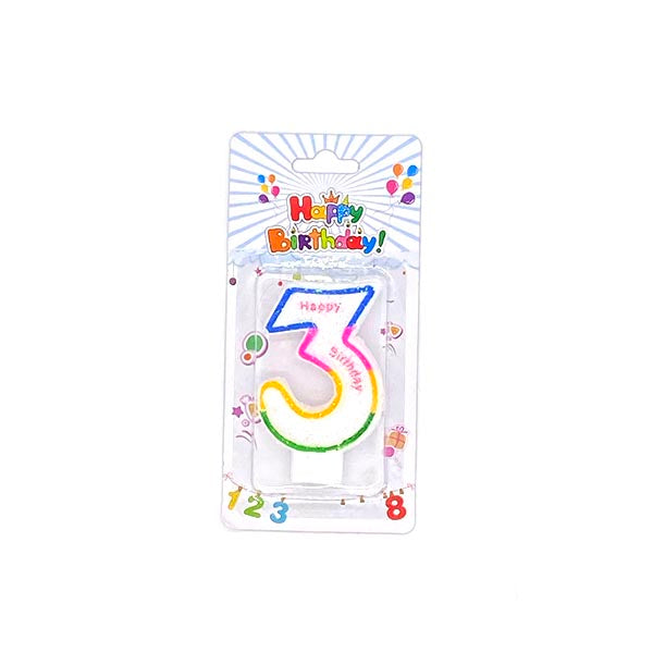 Number 3 candle