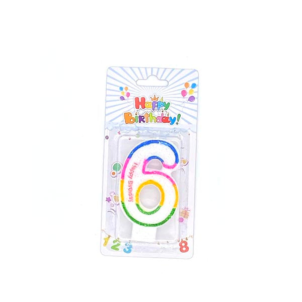Number 6 candle