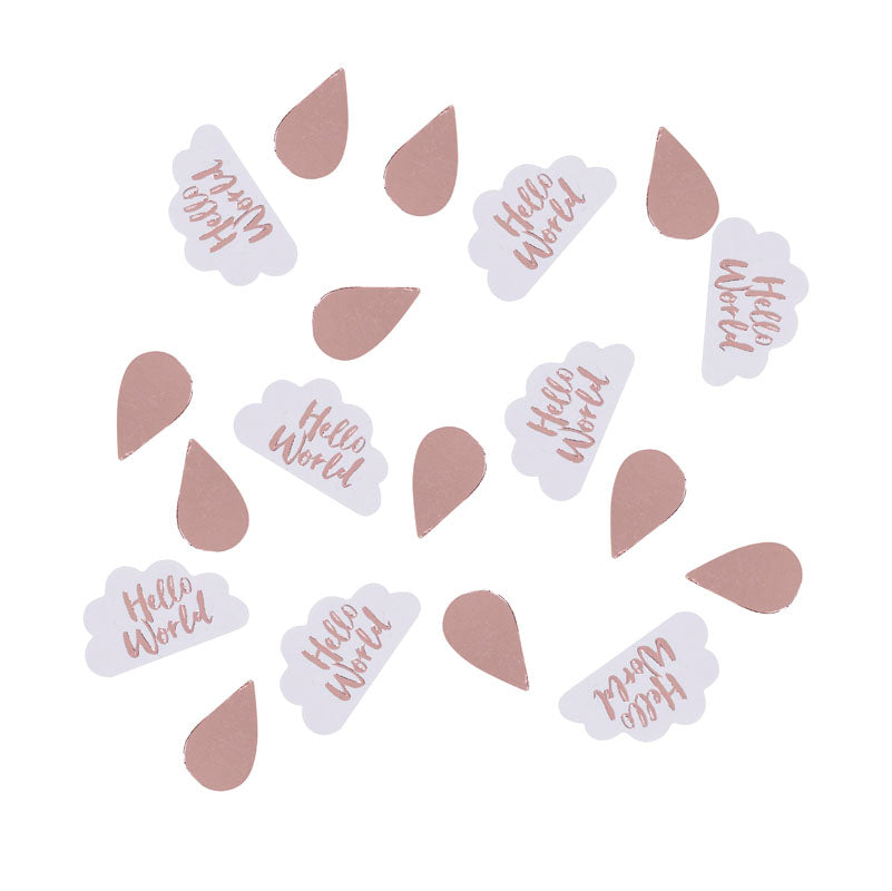 Hello World table confetti