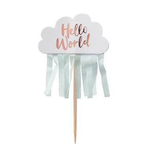 Hello World cupcake picks