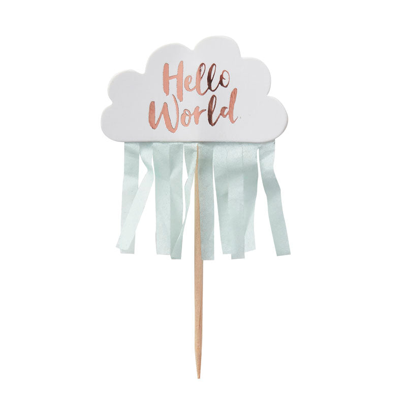 Hello World cupcake picks