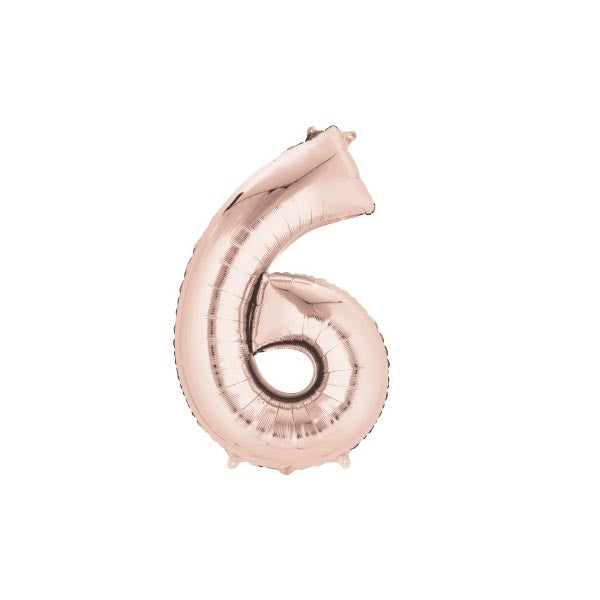 Number 6 balloon - Rose Gold
