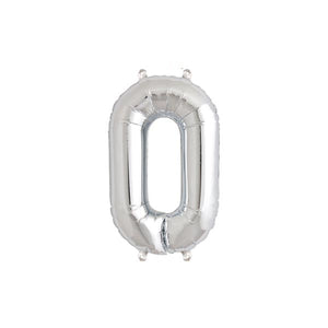 Number 0 balloon - Silver