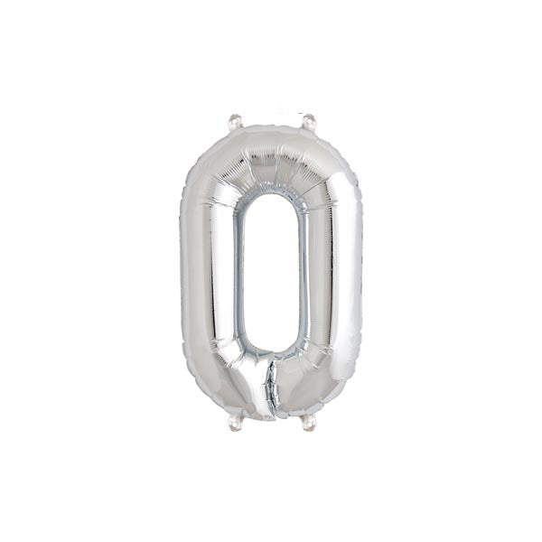 Number 0 balloon - Silver