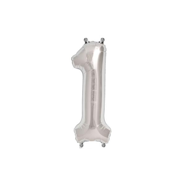 Number 1 balloon - Silver