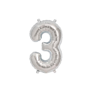 Number 3 balloon - Silver