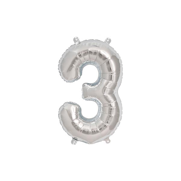 Number 3 balloon - Silver