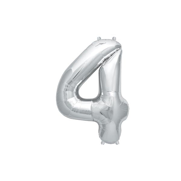 Number 4 balloon - Silver