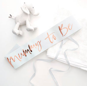 Mom-to-be rose gold sash