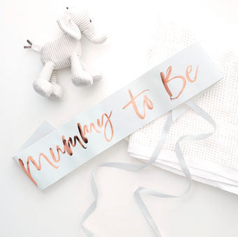 Mom-to-be rose gold sash